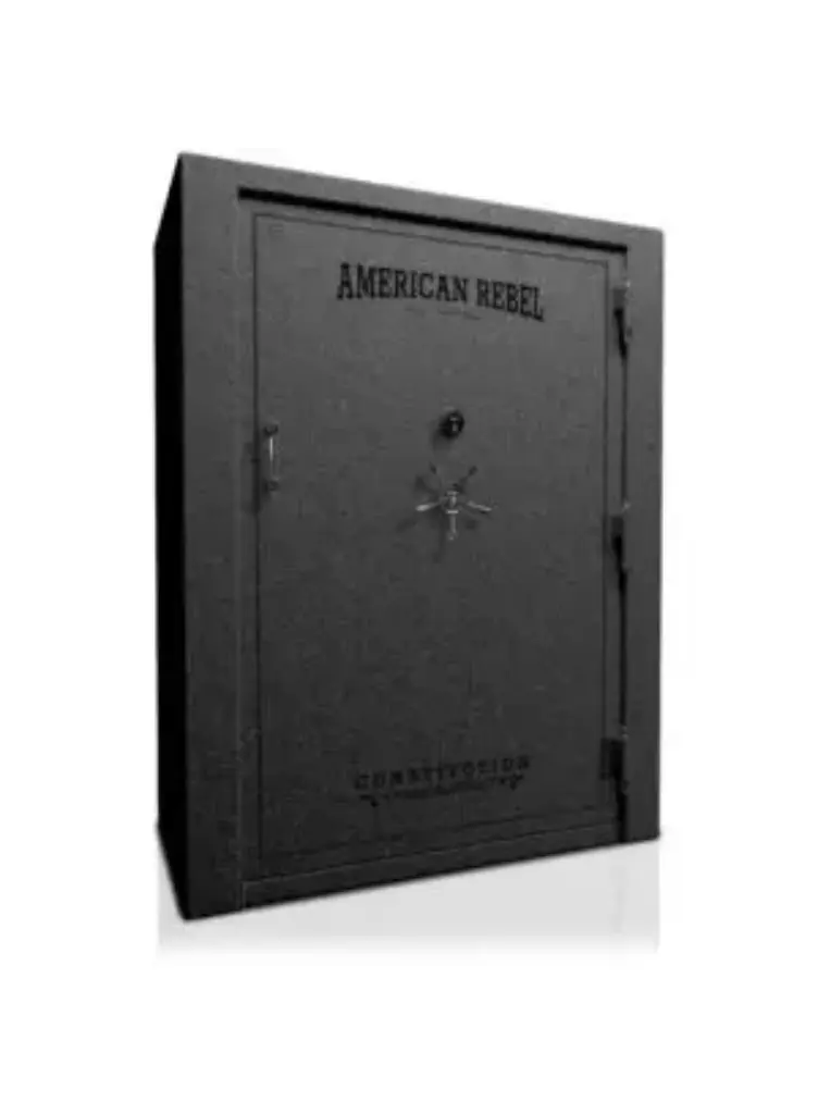 A large black cabinet with the american home logo on it.