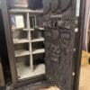 Open gun safe with interior organizer.